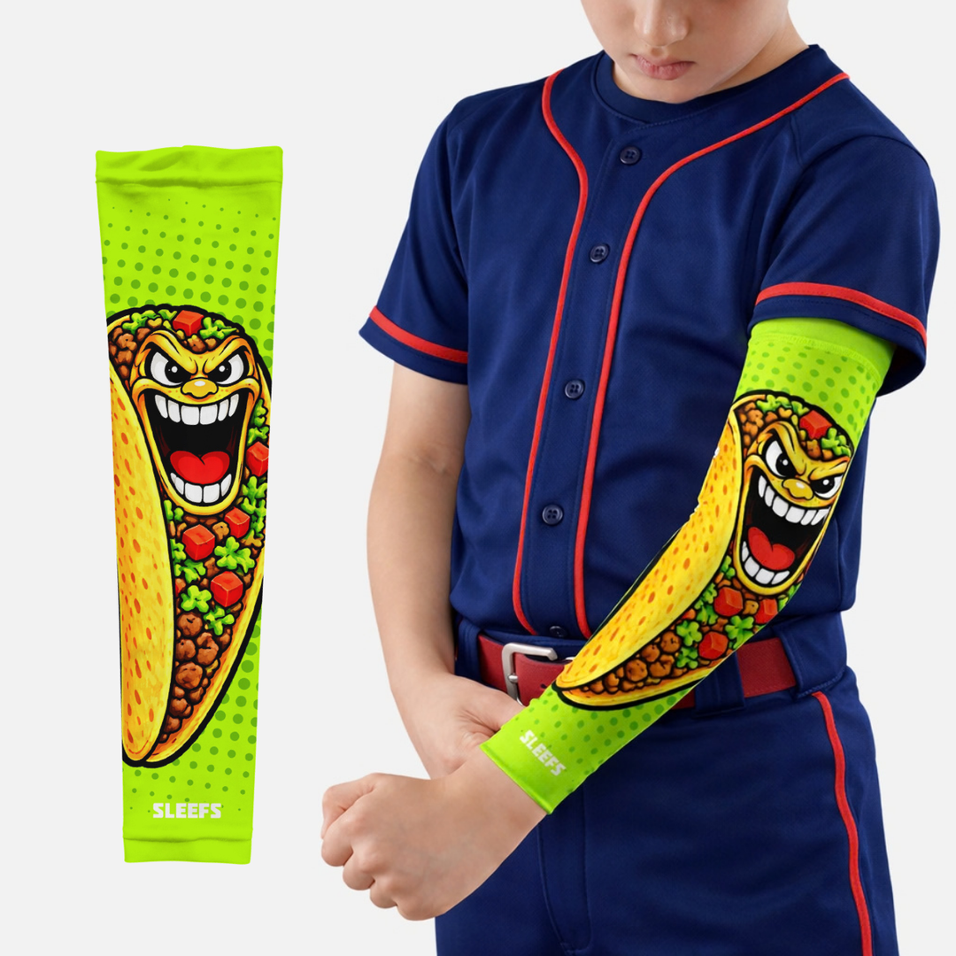 Neon Lime Fiesta Taco Kids Arm Sleeve