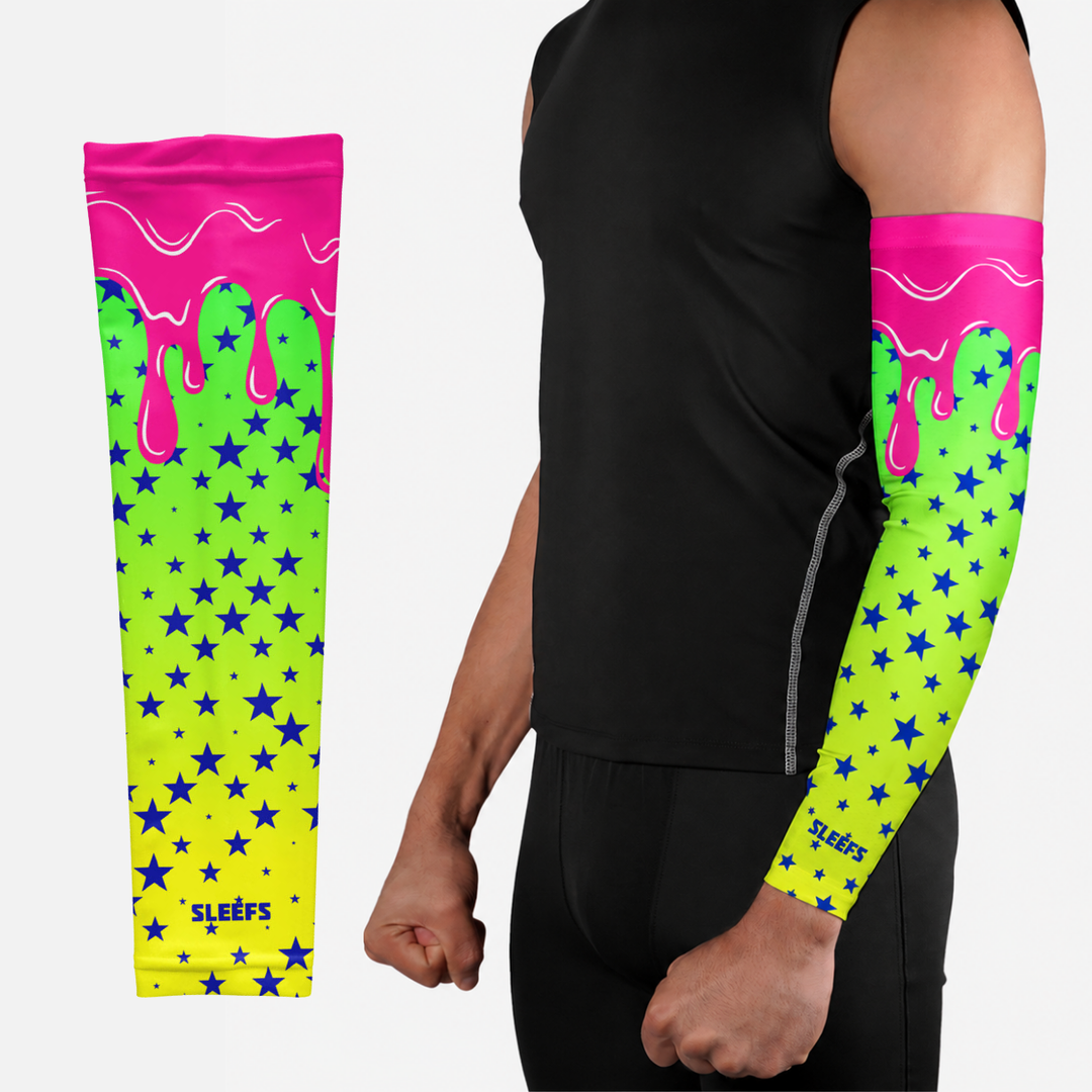 Neon Lime Stars Drip Arm Sleeve