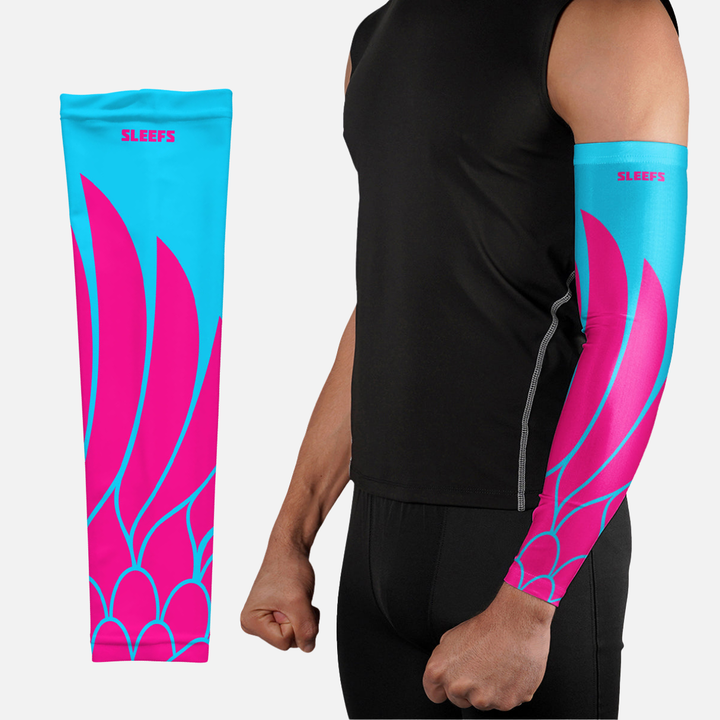 Neon Wings Blue and Yellow Arm Sleeves Pair