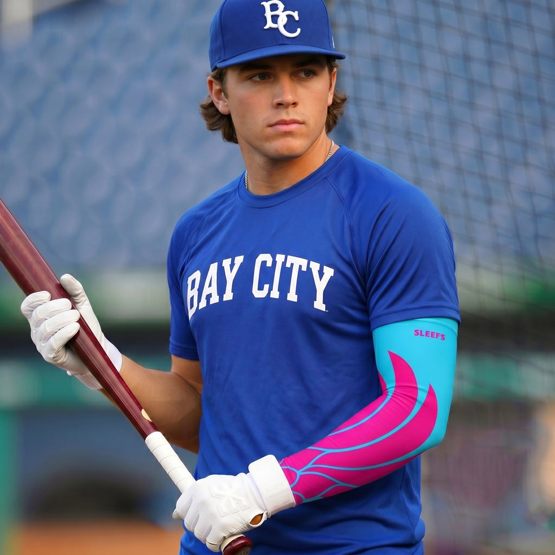 Neon Wings Blue and Yellow Arm Sleeves Pair