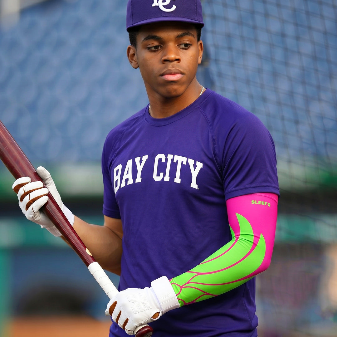 Neon Wings Green and Pink Arm Sleeves Pair