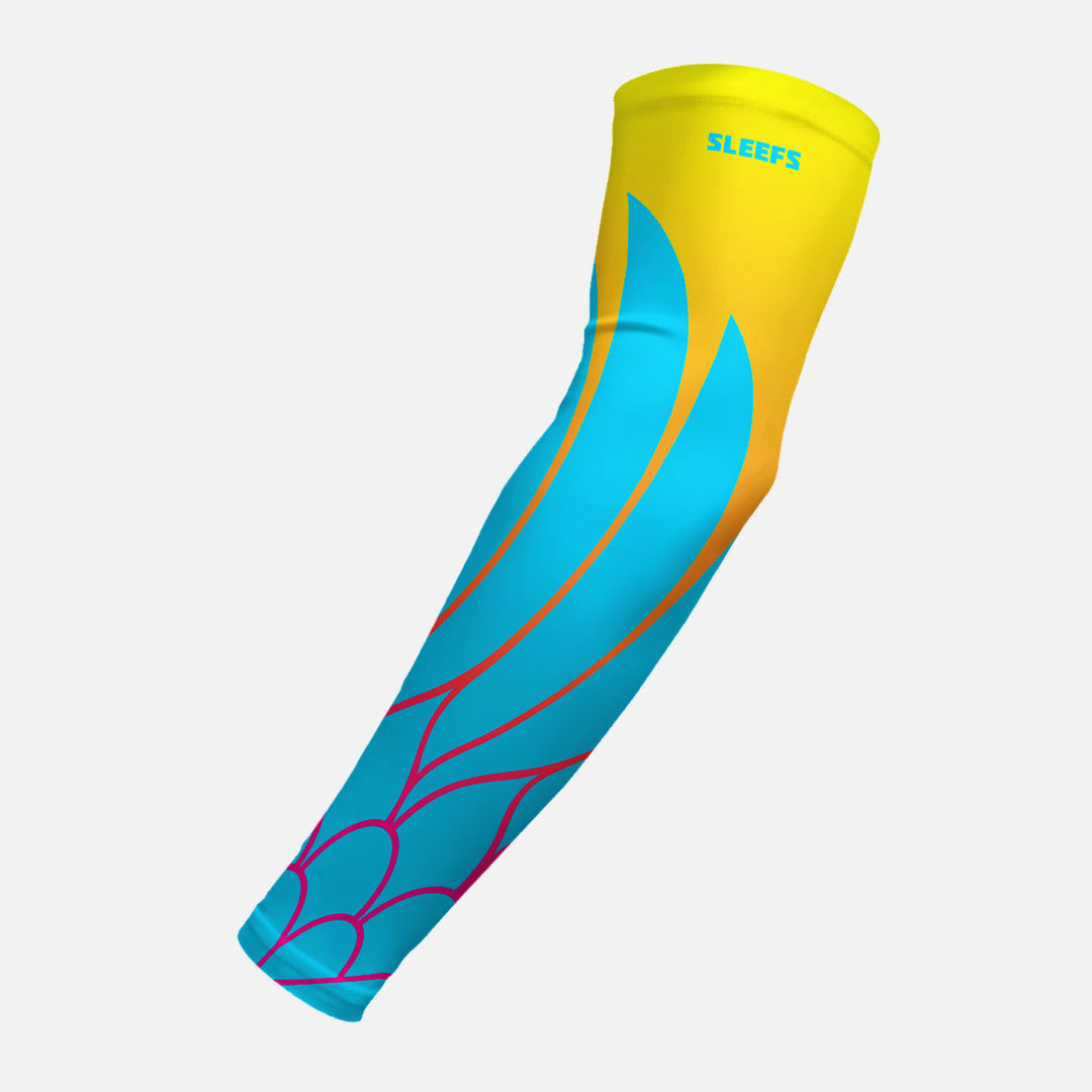 Neon Wings Blue and Yellow Arm Sleeves Pair