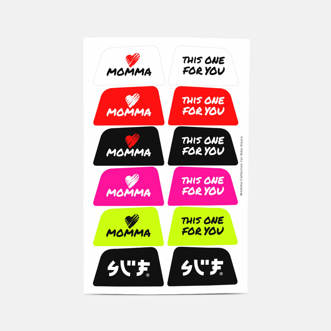 Momma Stickers for Helmet Visor Tabs