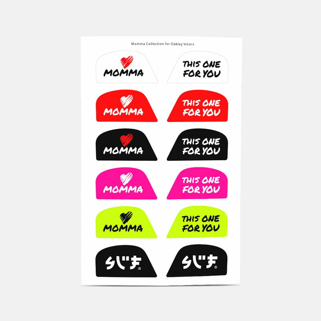 Momma Stickers for Helmet Visor Tabs