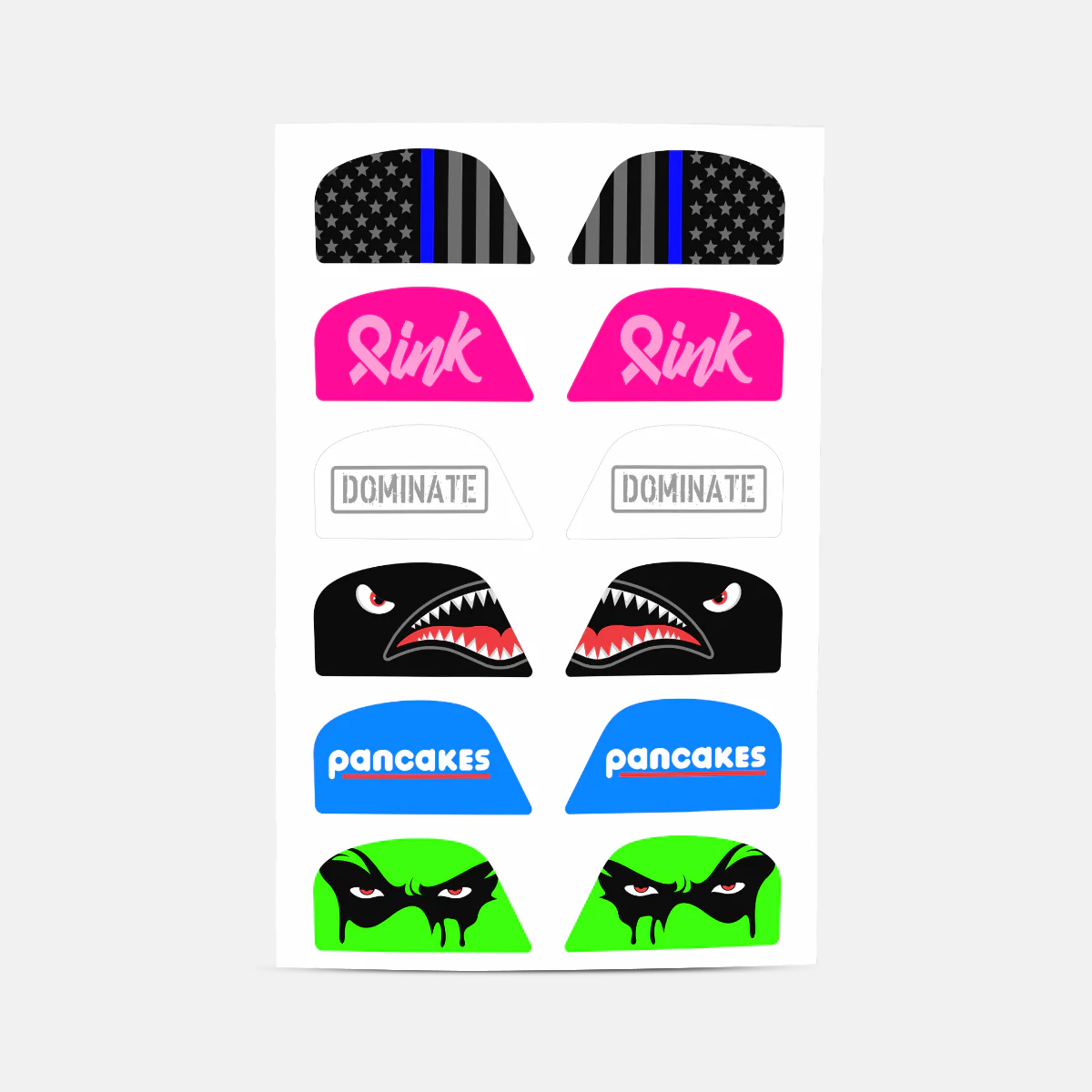 Stickers for Helmet Visor Tabs Collection 