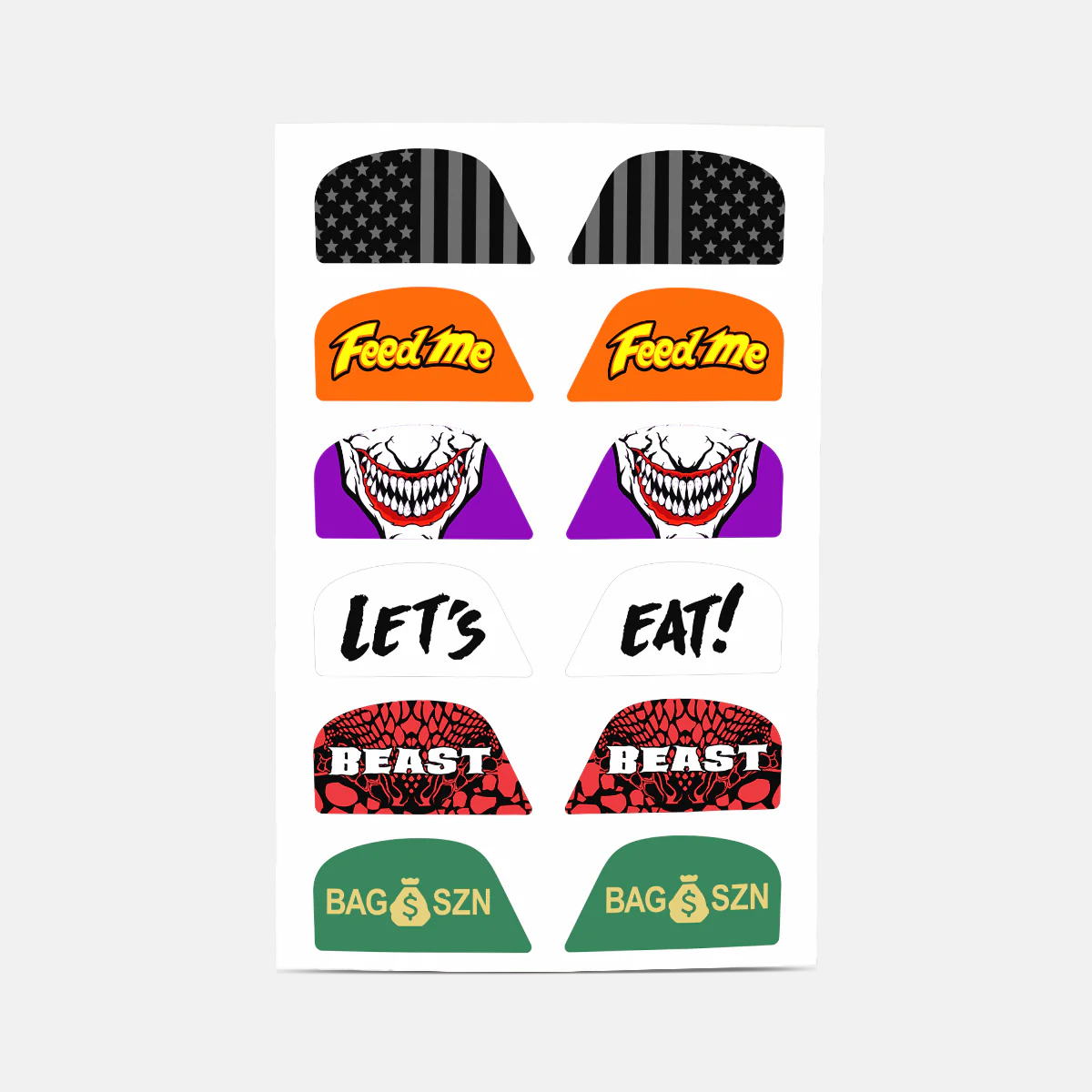 Stickers for Helmet Visor Tabs Collection 