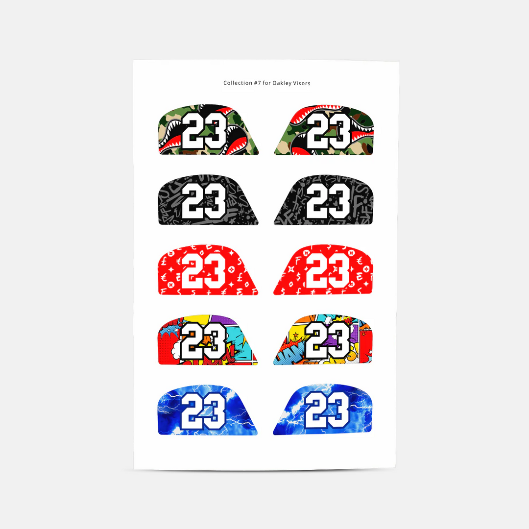 Stickers for Helmet Visor Tabs Numbers Set #2