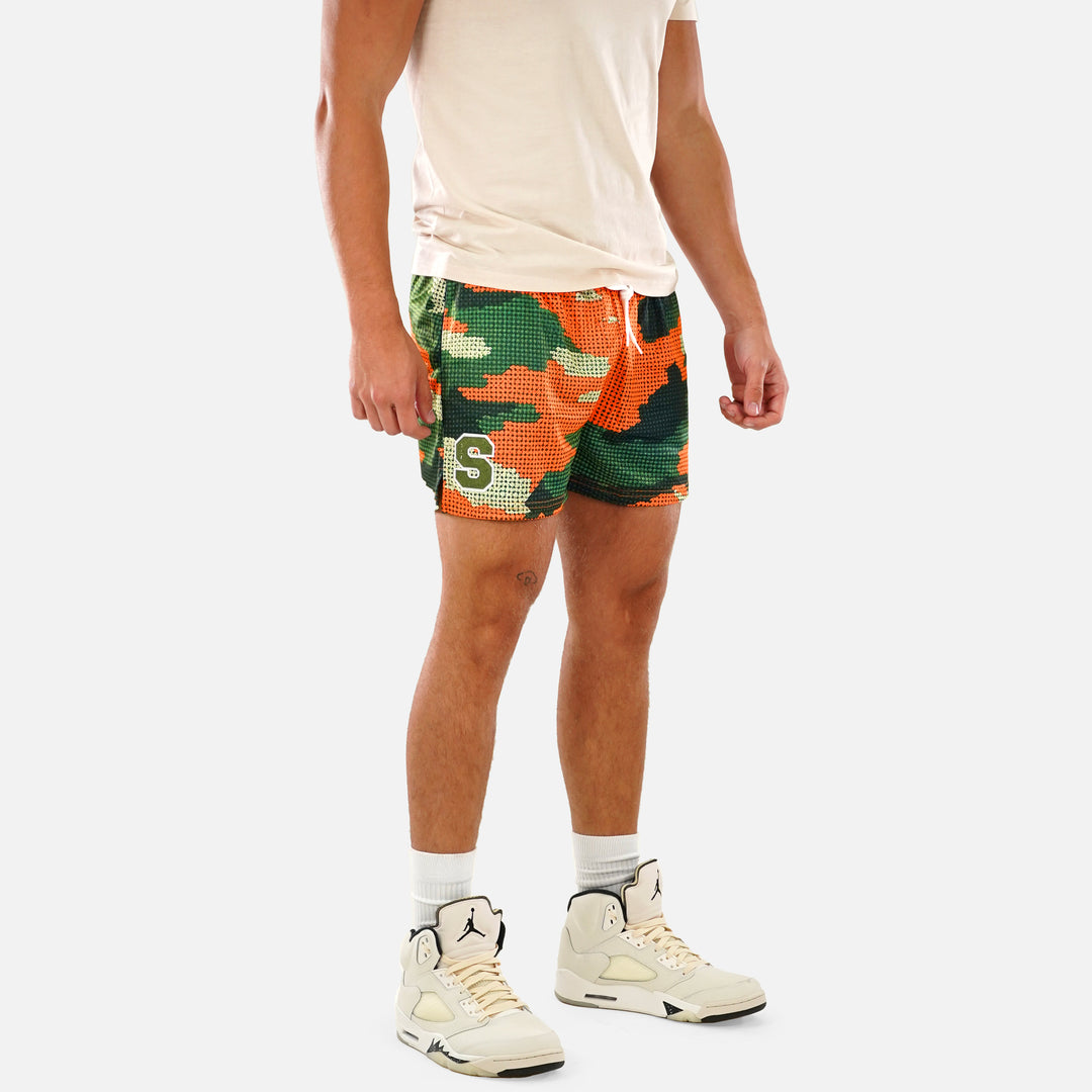 Orange Green Urban Camo Shorts - 5"