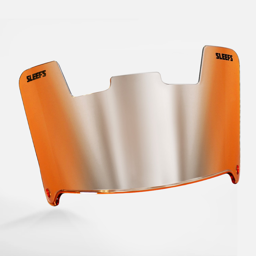 Orange Machine Silver Helmet Eye-Shield Visor