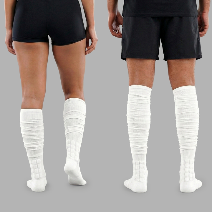 White Football Padded Long Socks