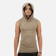 Pastel Brown Sleeveless Compression Hoodie