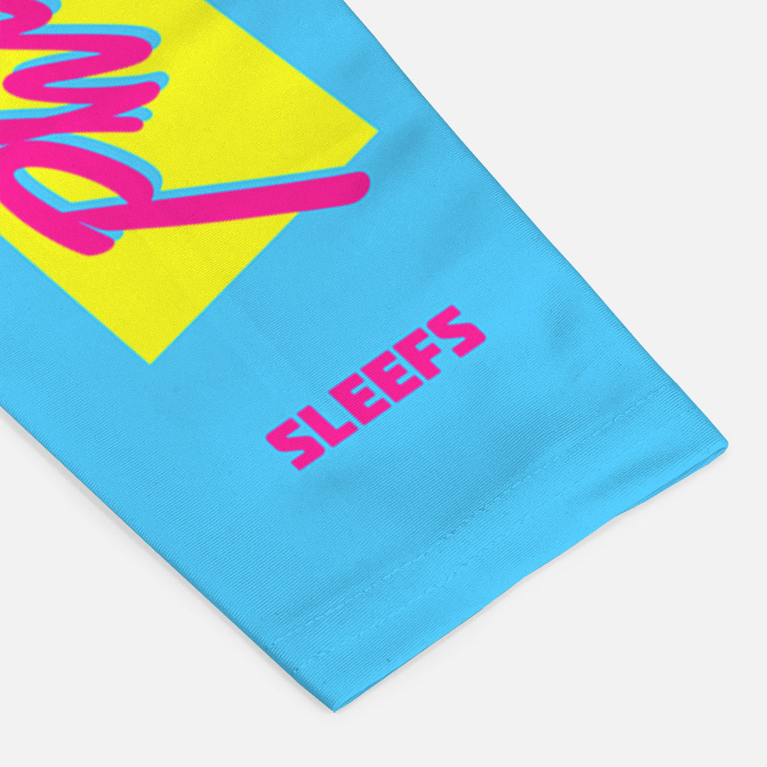 Philippians 4:13 Synthwave Pink and Blue Arm Sleeves Pair