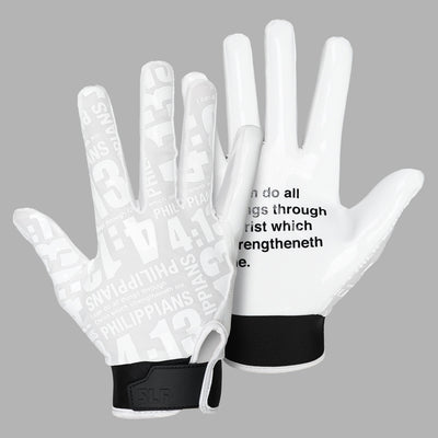 Philippians 4:13 Sticky Football Receiver Gloves