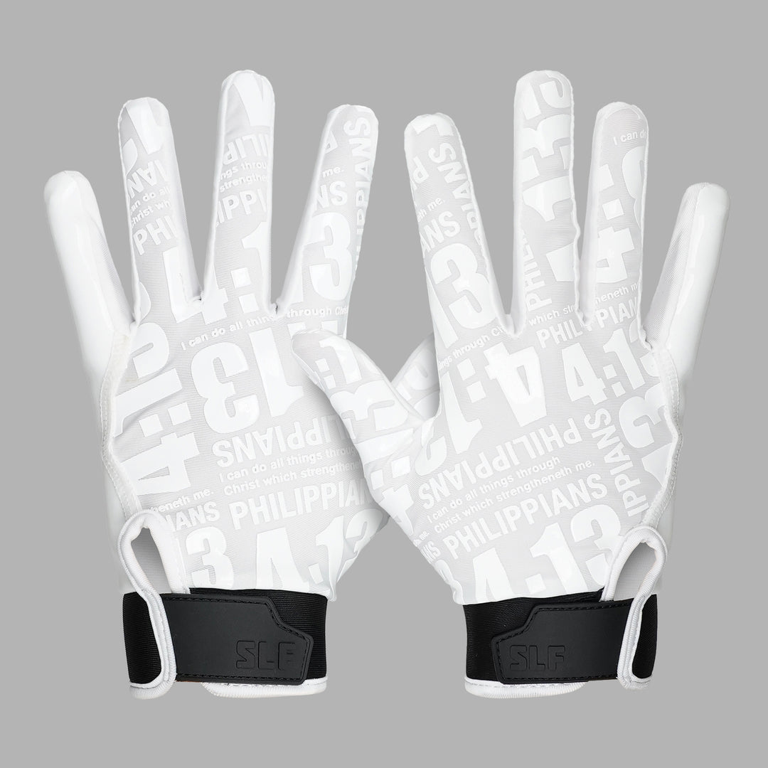 Philippians 4:13 Sticky Football Receiver Gloves