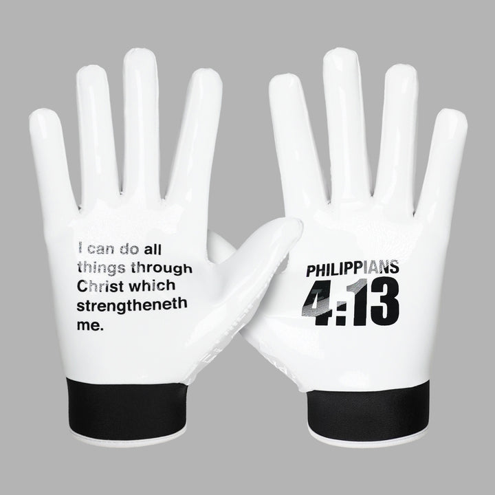 Philippians 4:13 Sticky Football Receiver Gloves