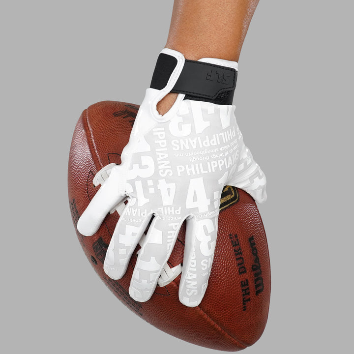 Philippians 4:13 Sticky Football Receiver Gloves