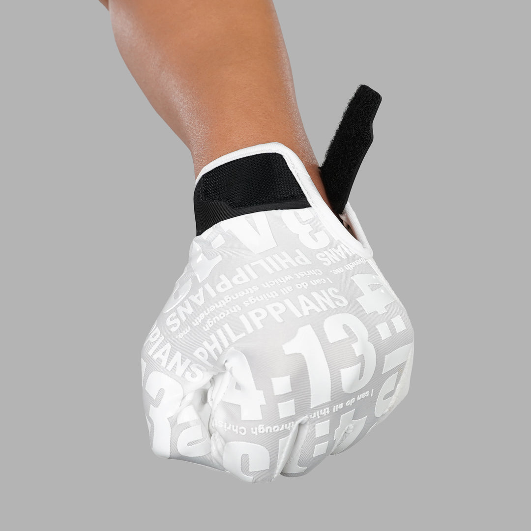 Philippians 4:13 Sticky Football Receiver Gloves
