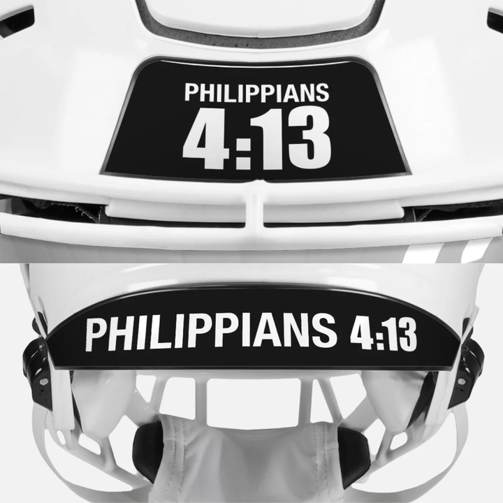 Philippians 4:13 Riddell Speedflex Front and Back Bumper Sticker Kit