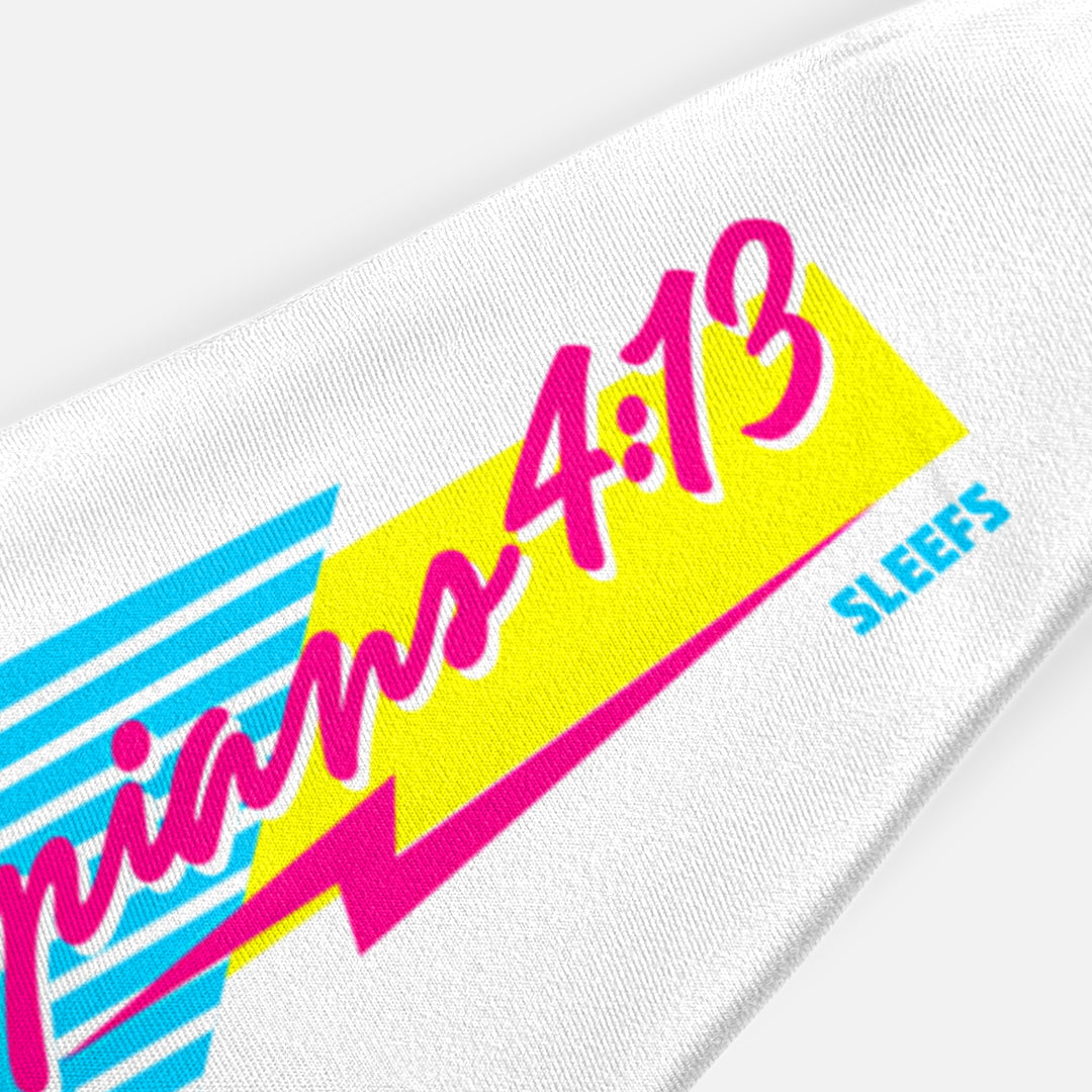 Philippians 4:13 Retro Wave White Kids Headband