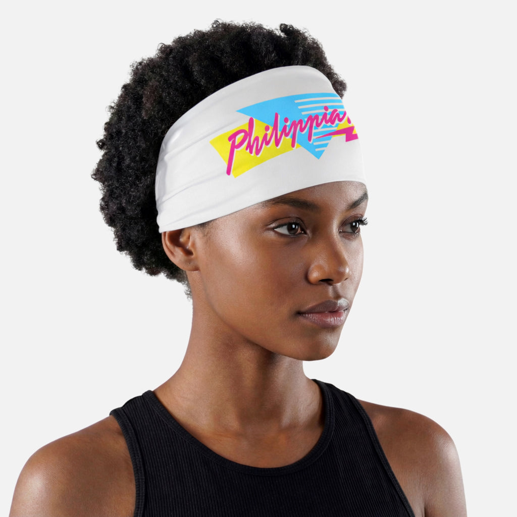 Philippians 4:13 Retro Wave White Headband