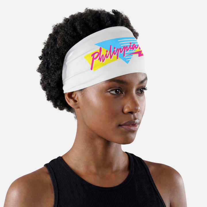 Philippians 4:13 Retro Wave White Headband