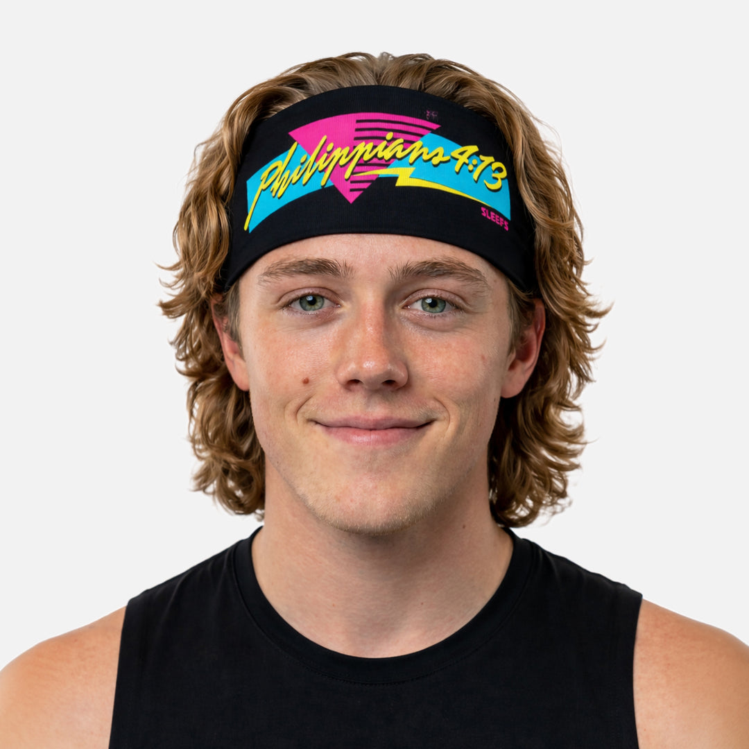 Philippians 4:13 Midnight Neon Headband