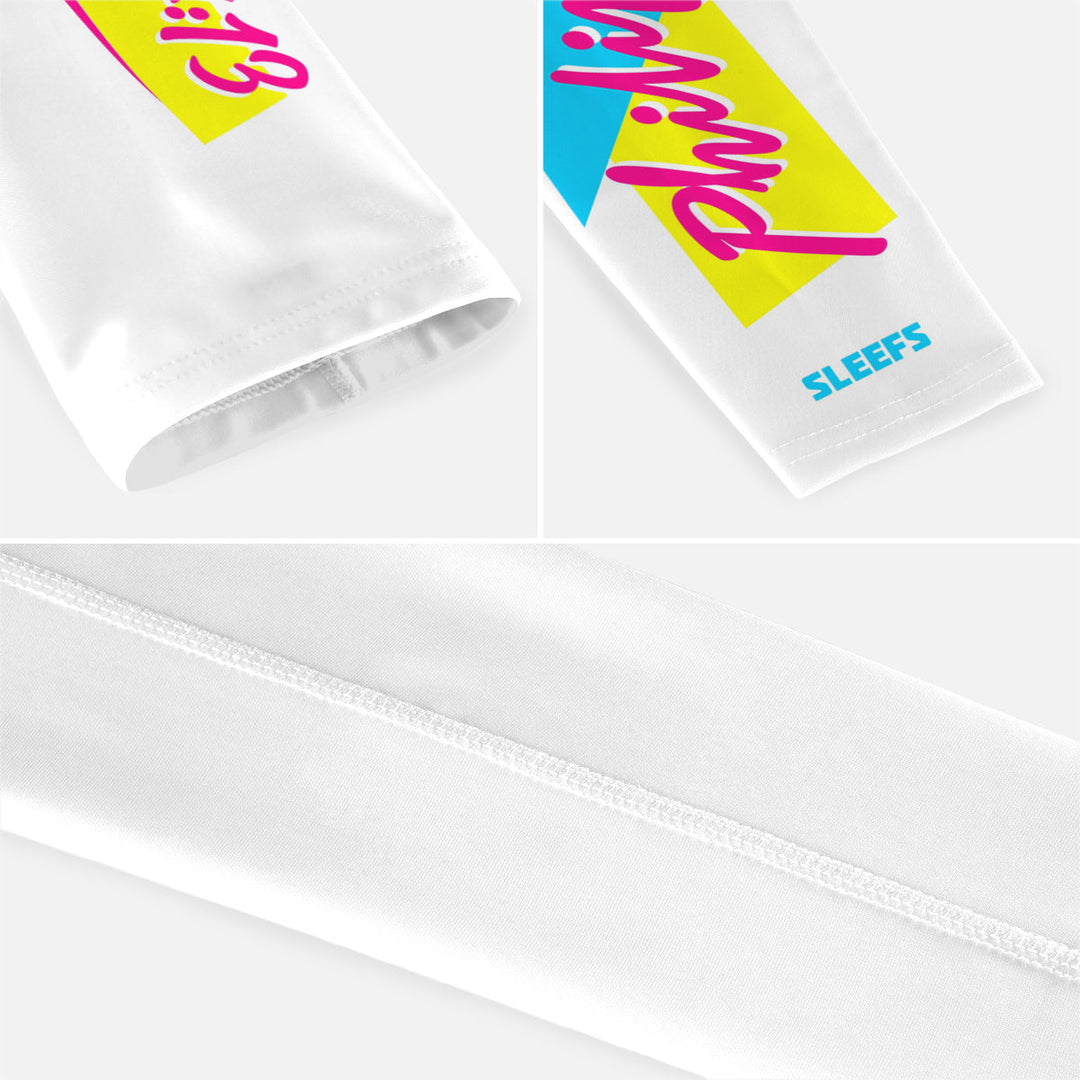 Philippians 4:13 Synthwave Black and White Kids Arm Sleeves Pair