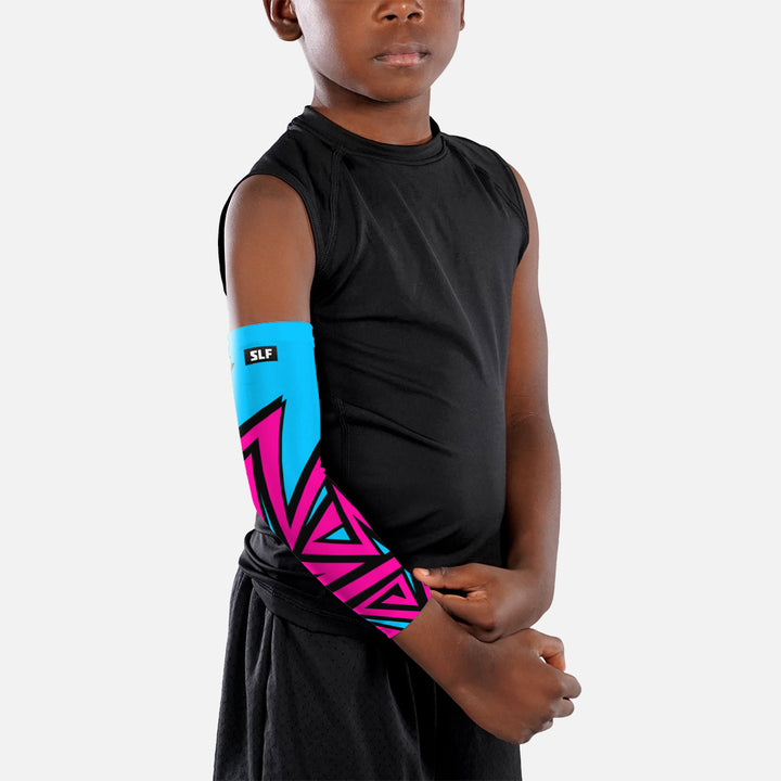 Pink Blue Zig Zag Kids Arm Sleeve