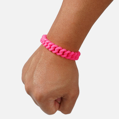 Pink Cuban Link Silicone Wristband