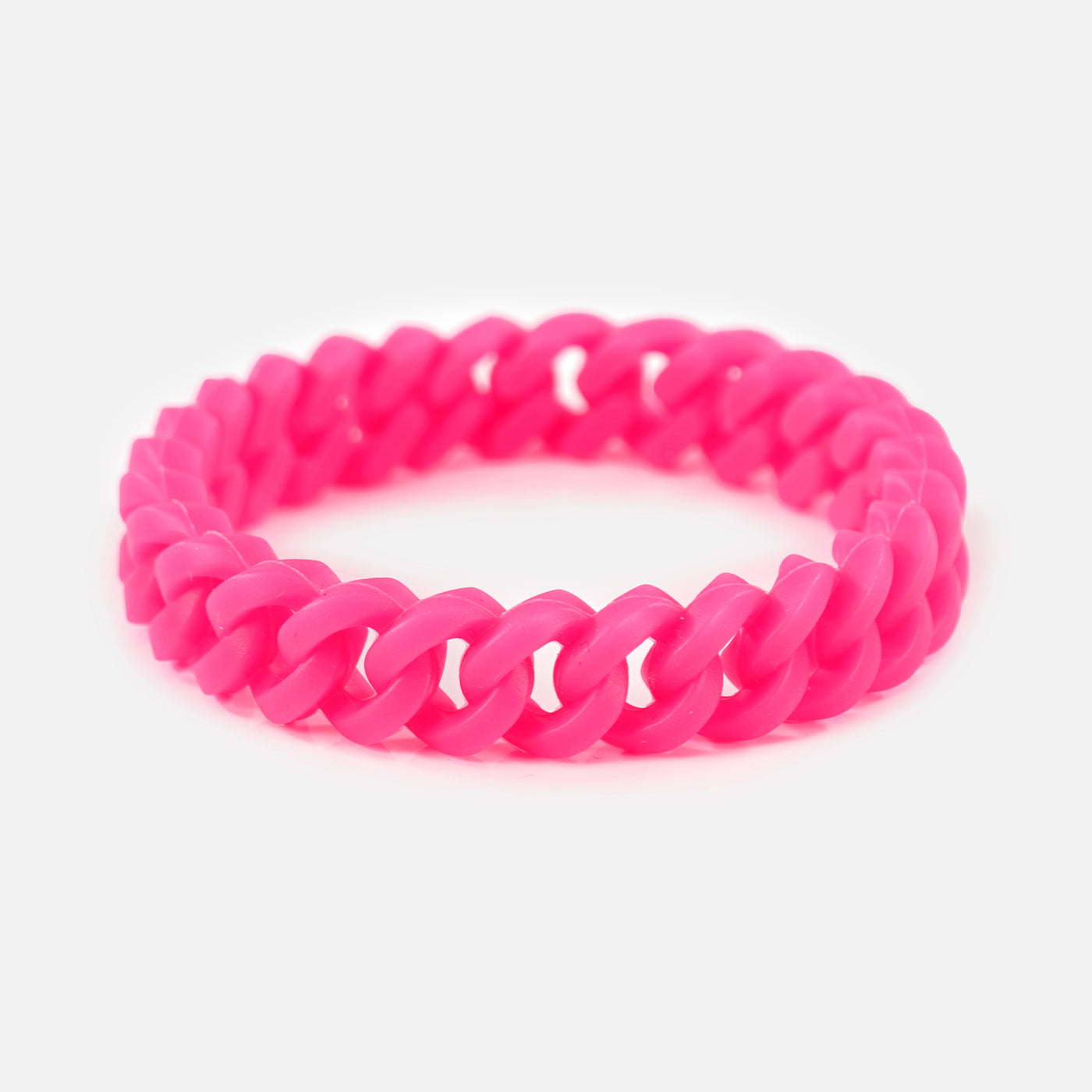 Pink Cuban Link Silicone Wristband