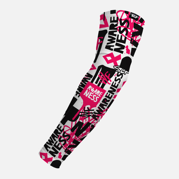 Pink Ribbon Flag Cancer Ribbon Compression Baseball Football Arm Sleeve