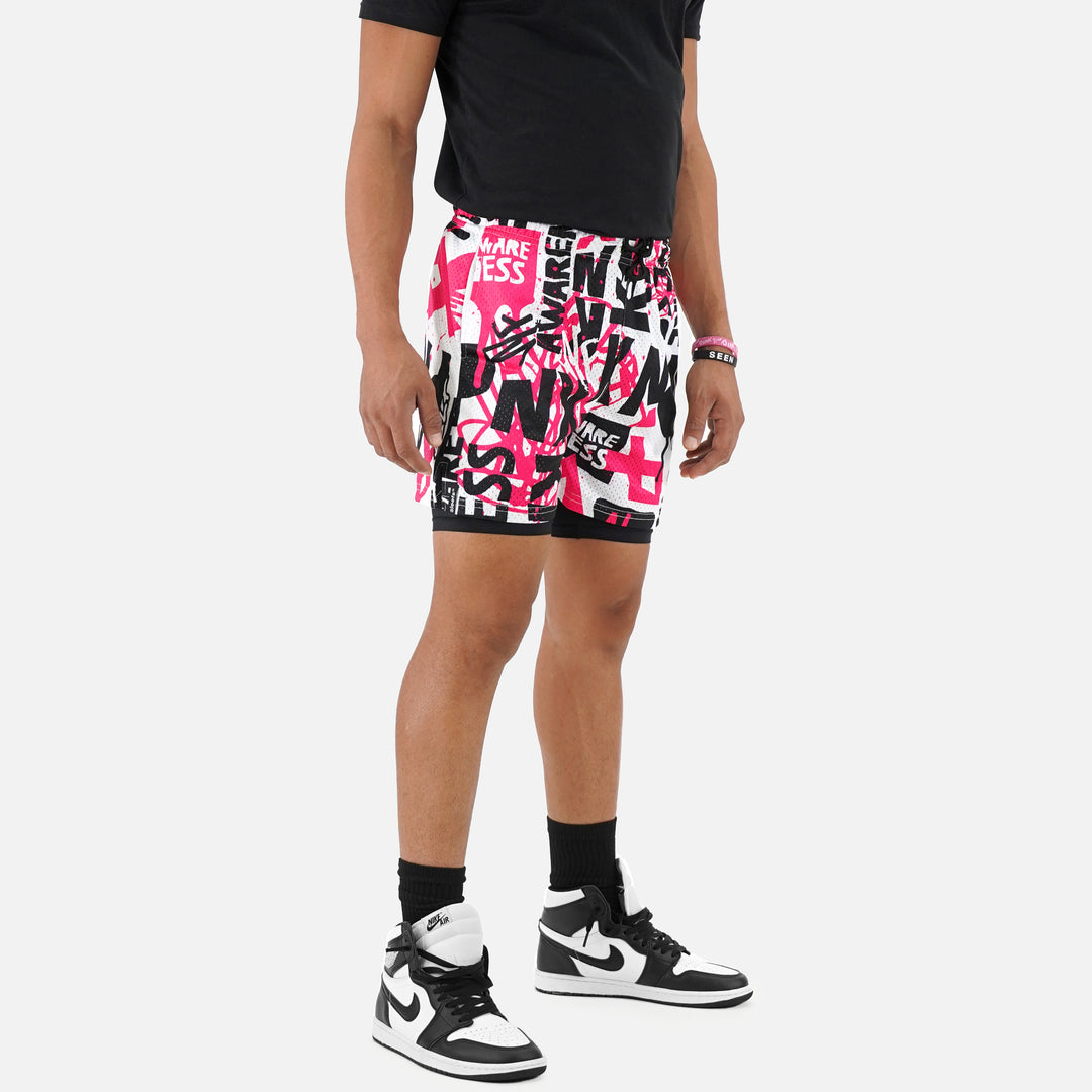 Pink Ribbon Awareness Shorts - 7"