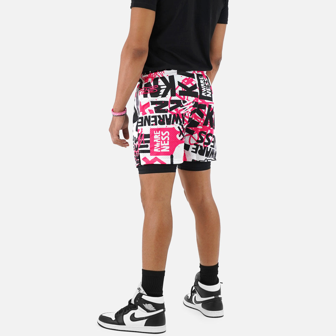 Pink Ribbon Awareness Shorts - 7"
