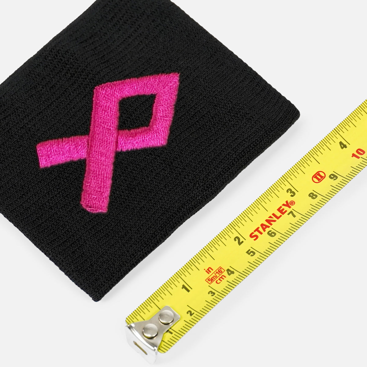 Pink Ribbon Black Drip Wristband