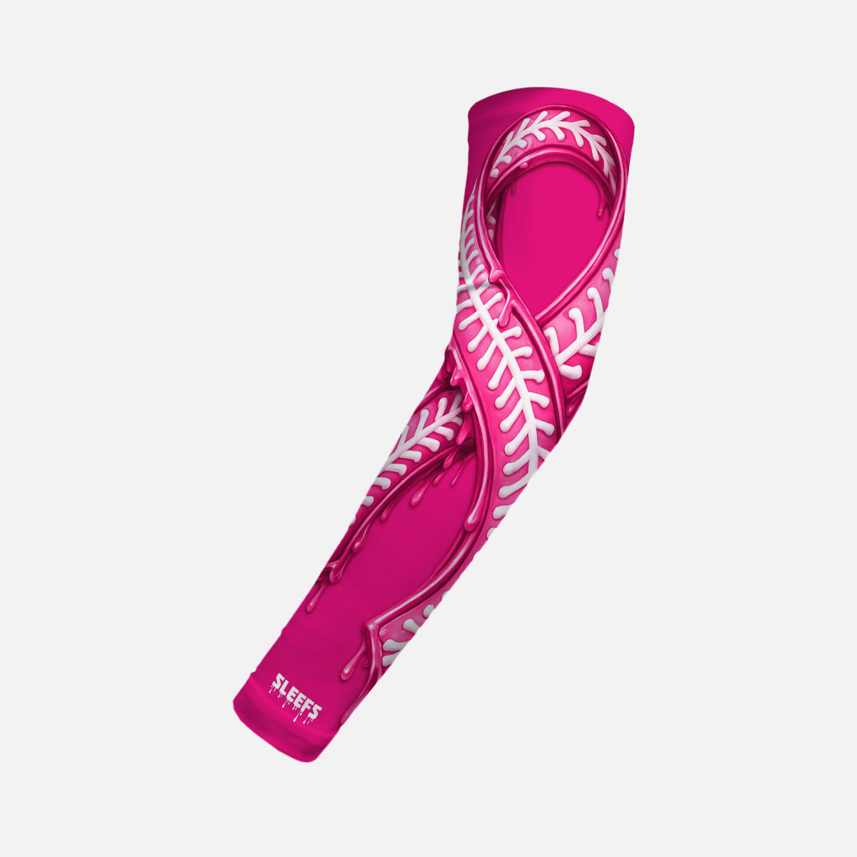 Pink Ribbon Drip Baseball Kids Arm Sleeve | SLEEFS