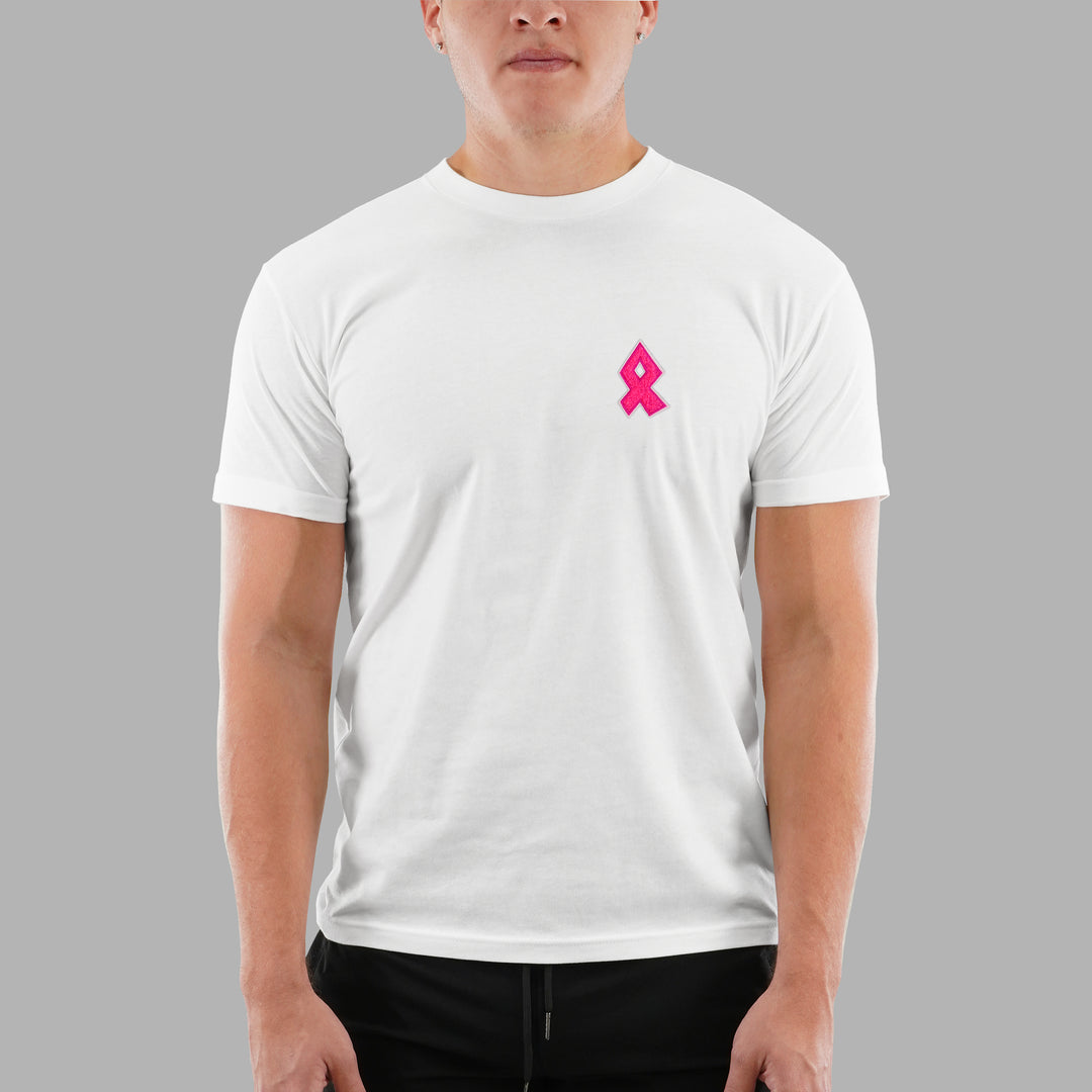 Pink Ribbon Patch Tri-Blend T-Shirt