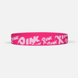 Pink Ribbon Pattern Motivational Wristband