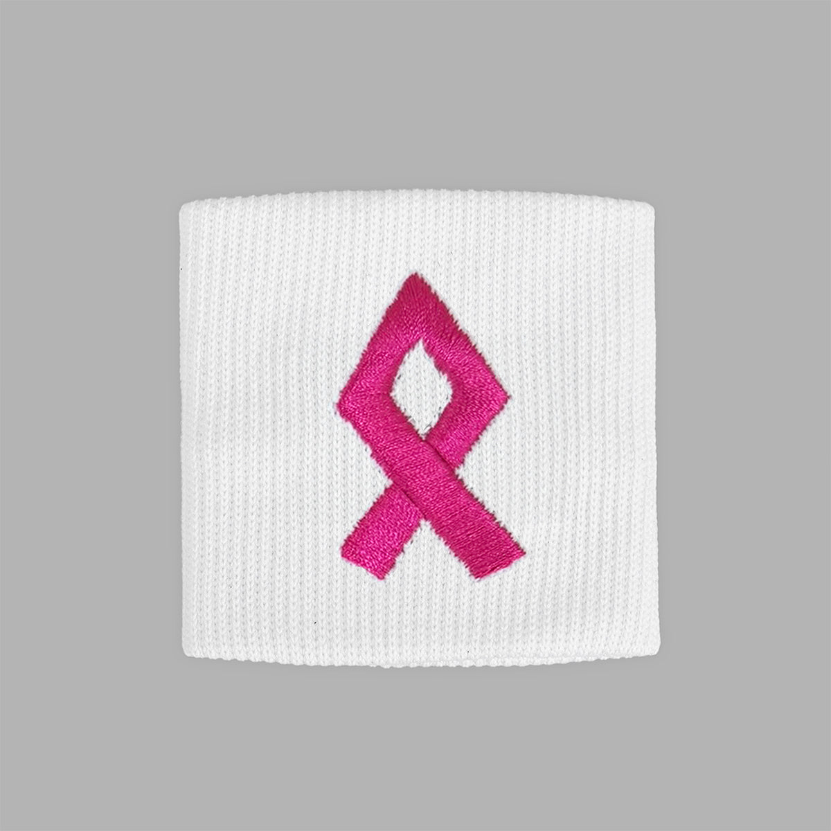 Pink Ribbon White Drip Wristband