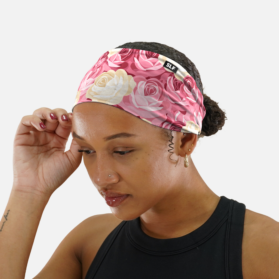 Pink Roses Pattern Headband