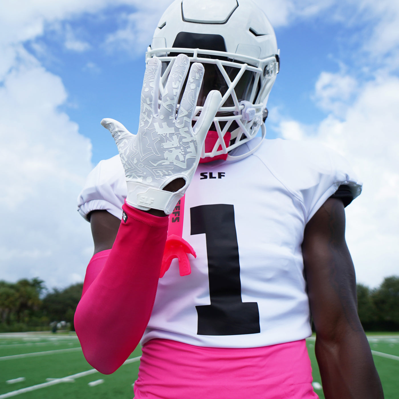 Basic White Sticky Football Receiver Gloves