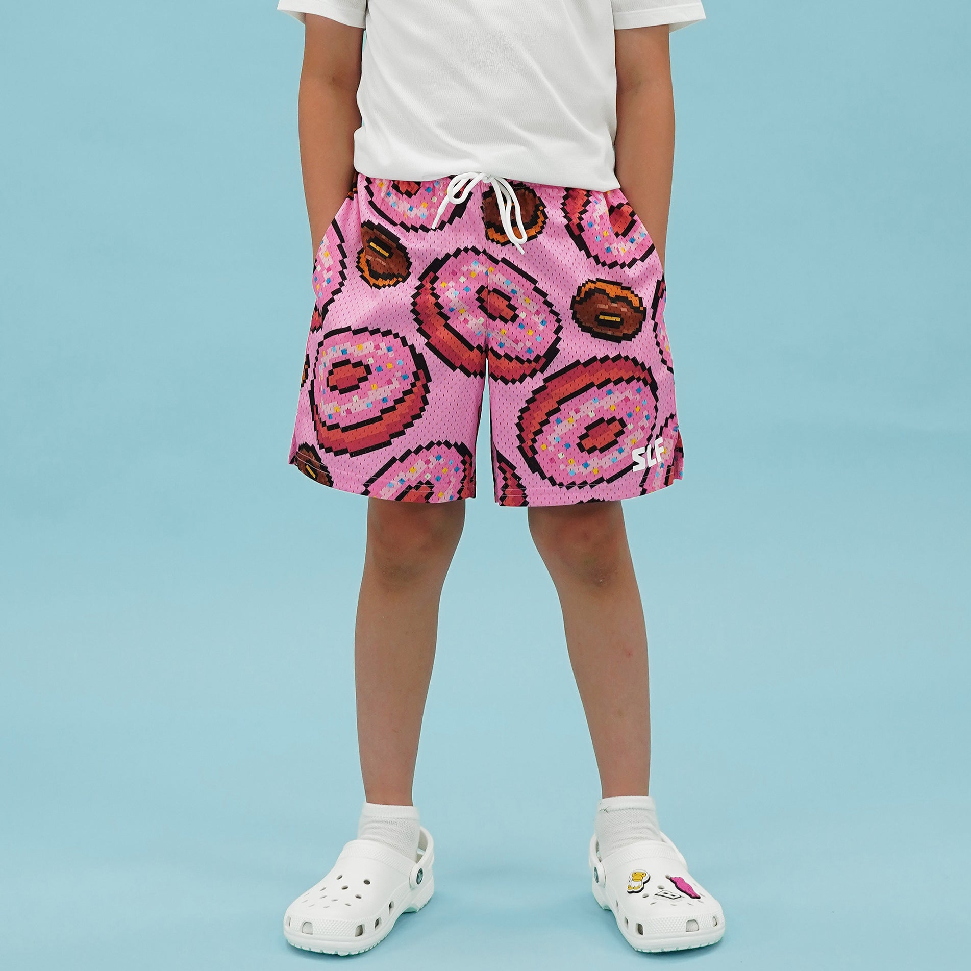 Pixel Donuts Pink Kids Shorts - 5"