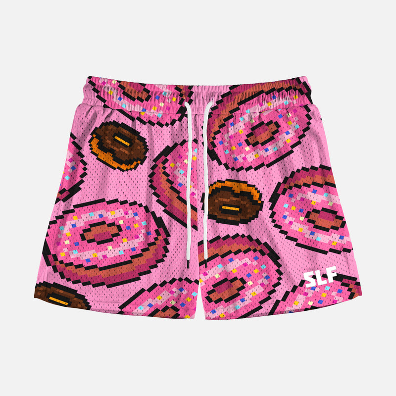 Pixel Donuts Pink Kids Shorts - 5"