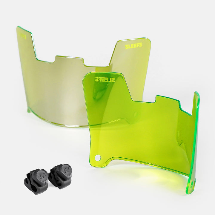 Safety Yellow Machine Silver Helmet Eye-Shield Visor