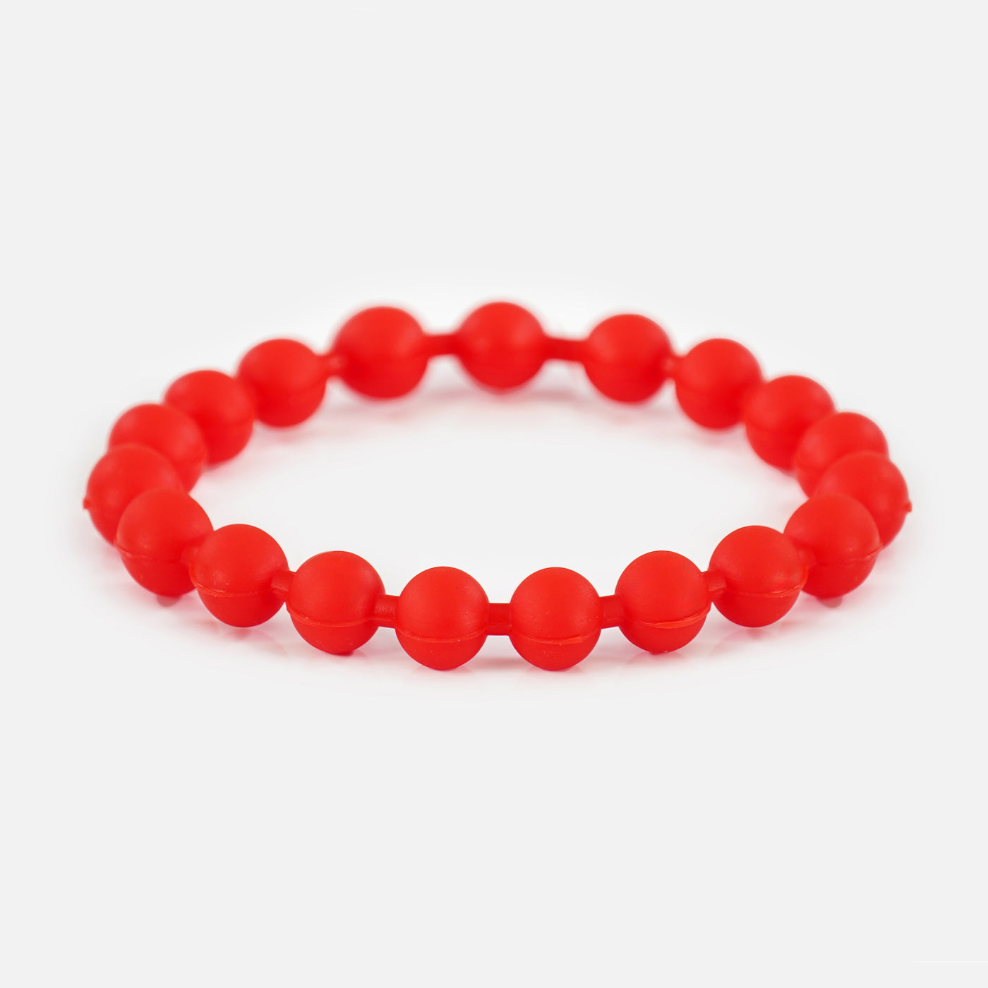 Red Beaded Silicone Wristband