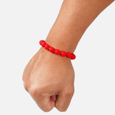 Red Beaded Silicone Wristband