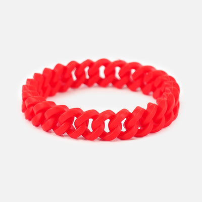 Red Cuban Link Silicone Wristband