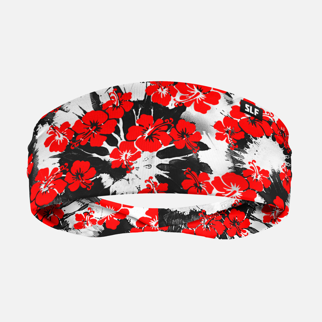 Red Hibiscus Tie Dye Headband