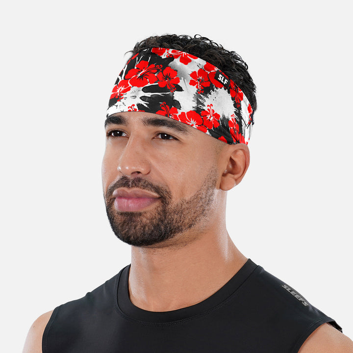 Red Hibiscus Tie Dye Headband