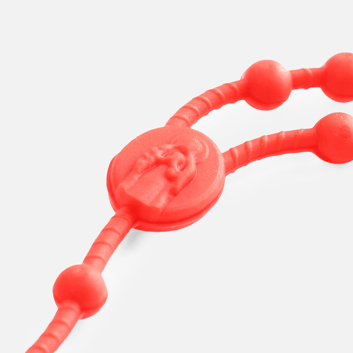 Red Rosary Cross Silicone Necklace