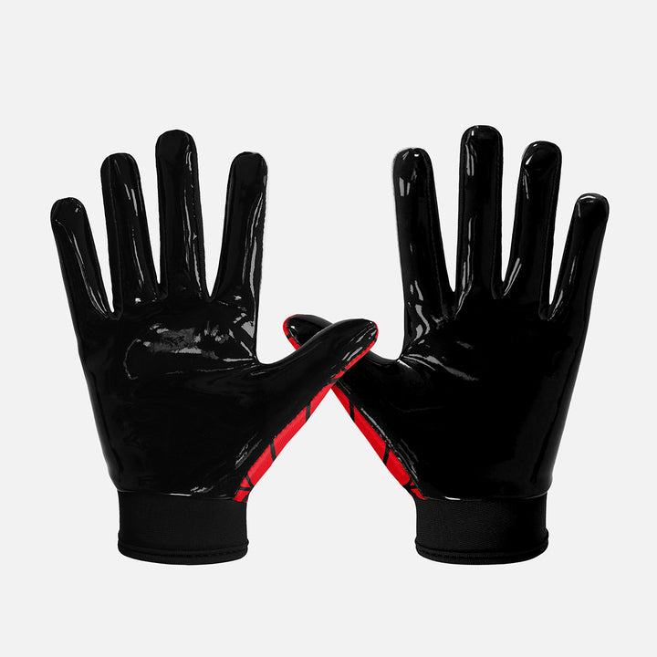Red Web Pattern Sticky Kids Football Receiver Gloves